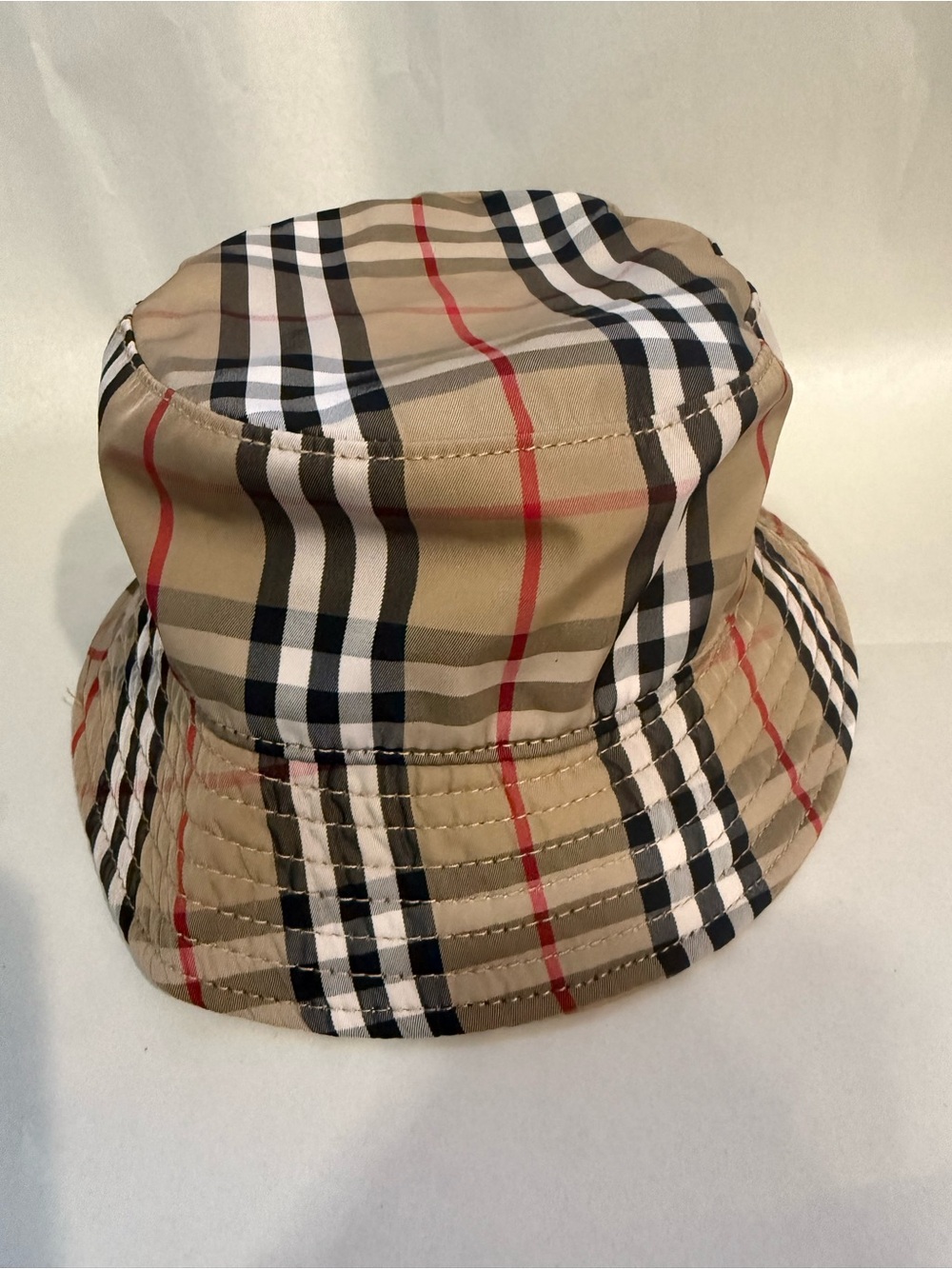 Burberry Check Nova Cotton Bucket Hat Unisex Sand Beige EUR Size O/S